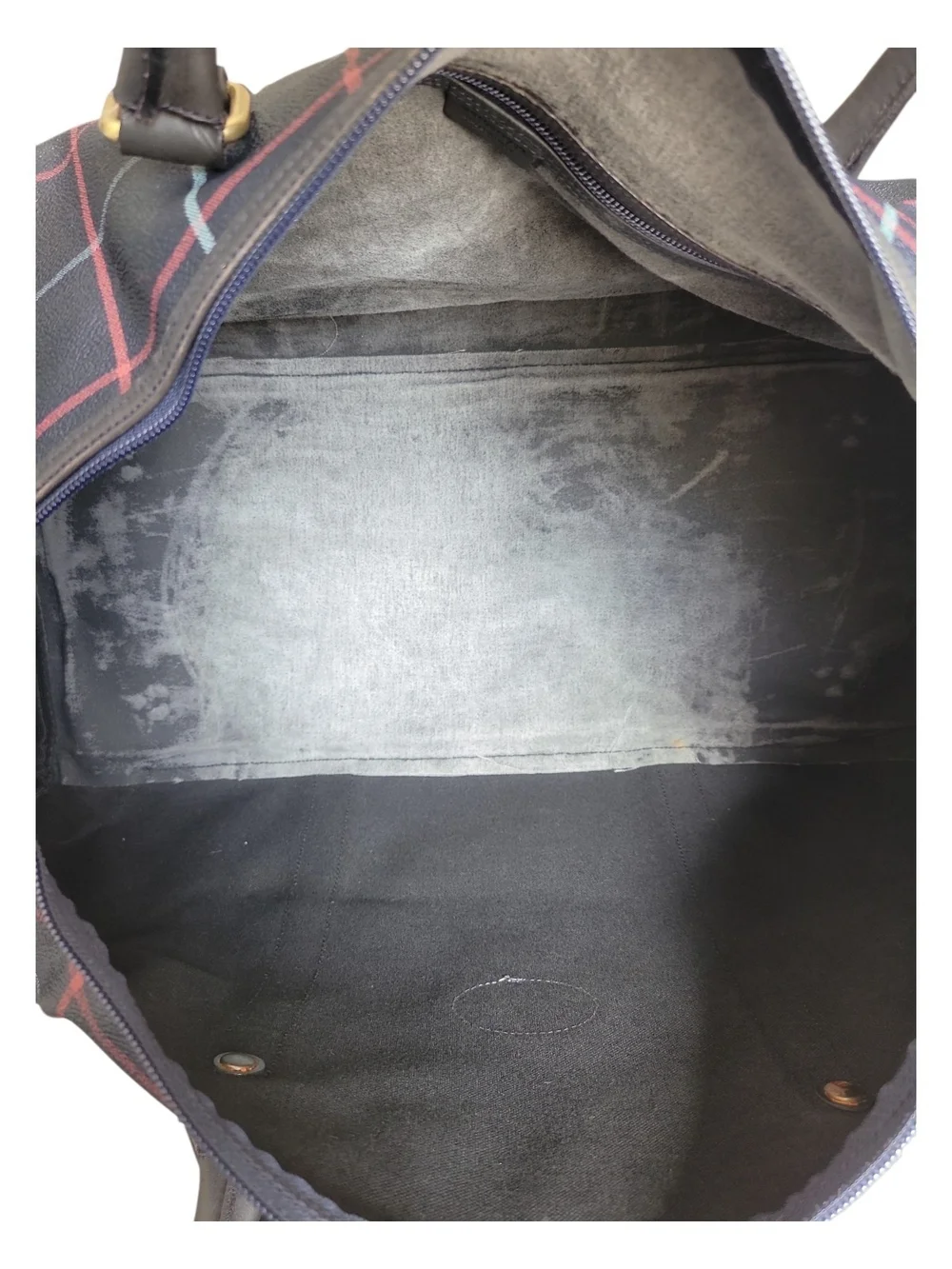 Burberry Vintage Plaid Blue Duffel Bag